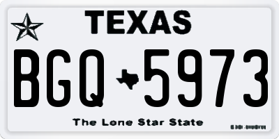 TX license plate BGQ5973
