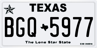 TX license plate BGQ5977