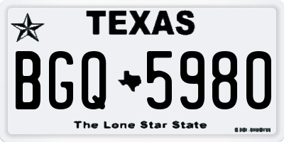 TX license plate BGQ5980