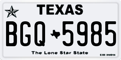TX license plate BGQ5985