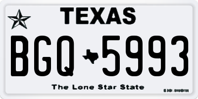 TX license plate BGQ5993