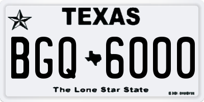 TX license plate BGQ6000