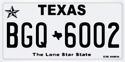 TX license plate BGQ6002