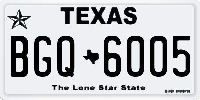 TX license plate BGQ6005