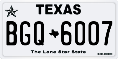 TX license plate BGQ6007