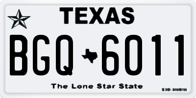TX license plate BGQ6011