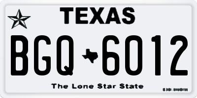TX license plate BGQ6012