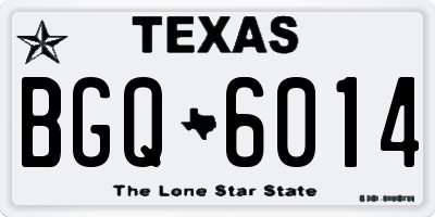 TX license plate BGQ6014
