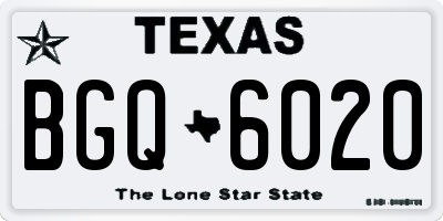 TX license plate BGQ6020