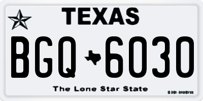 TX license plate BGQ6030
