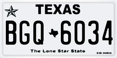 TX license plate BGQ6034