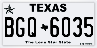 TX license plate BGQ6035