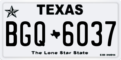 TX license plate BGQ6037