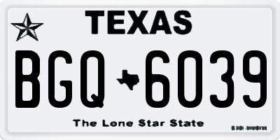 TX license plate BGQ6039