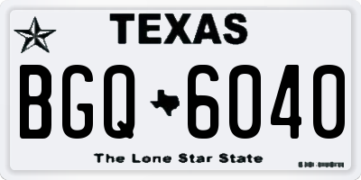 TX license plate BGQ6040