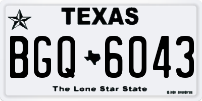 TX license plate BGQ6043