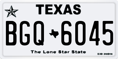 TX license plate BGQ6045