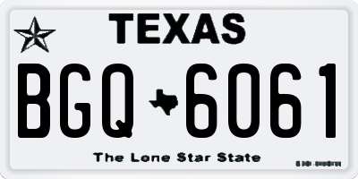 TX license plate BGQ6061
