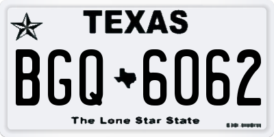 TX license plate BGQ6062