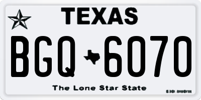 TX license plate BGQ6070