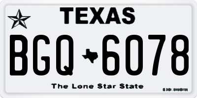 TX license plate BGQ6078