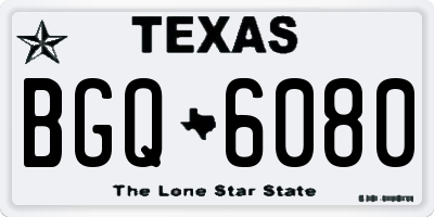 TX license plate BGQ6080