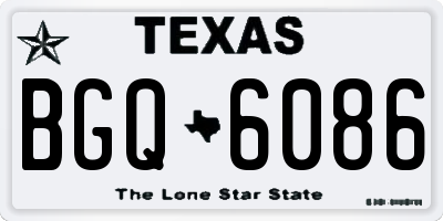 TX license plate BGQ6086