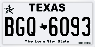 TX license plate BGQ6093