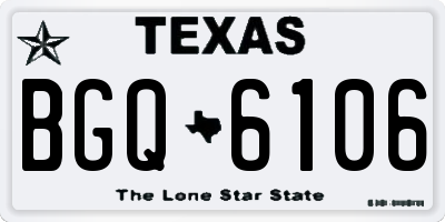 TX license plate BGQ6106