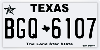 TX license plate BGQ6107