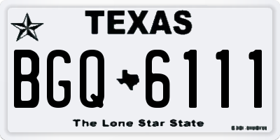 TX license plate BGQ6111