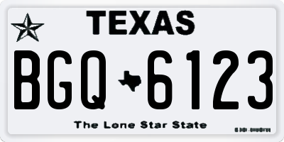 TX license plate BGQ6123