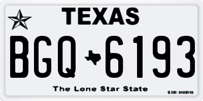 TX license plate BGQ6193
