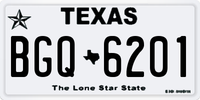 TX license plate BGQ6201