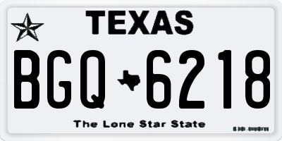TX license plate BGQ6218