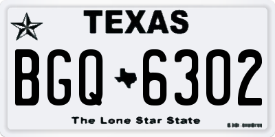 TX license plate BGQ6302