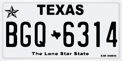 TX license plate BGQ6314