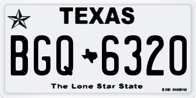 TX license plate BGQ6320