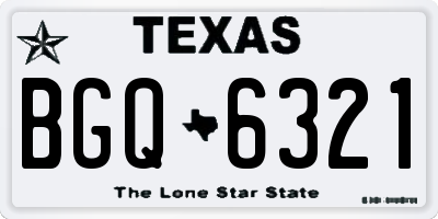 TX license plate BGQ6321