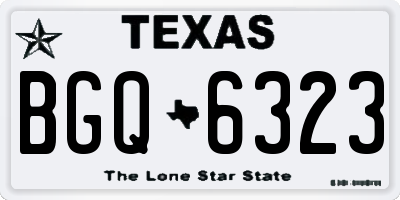 TX license plate BGQ6323