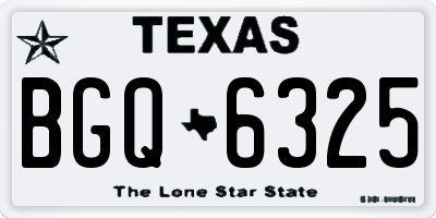 TX license plate BGQ6325