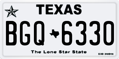 TX license plate BGQ6330