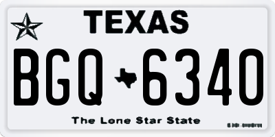 TX license plate BGQ6340