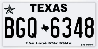 TX license plate BGQ6348