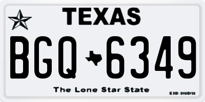 TX license plate BGQ6349