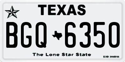 TX license plate BGQ6350