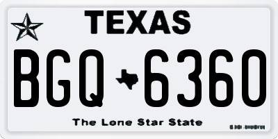 TX license plate BGQ6360
