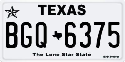 TX license plate BGQ6375