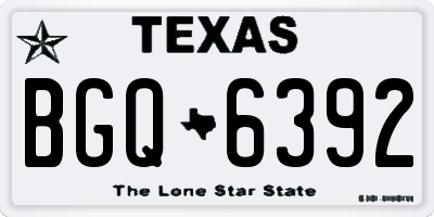 TX license plate BGQ6392