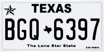 TX license plate BGQ6397
